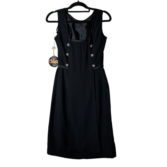 Chiara by Bloomsburg Crepe Vtg Dress Sz 11 Zip Up Front Goth Steampunk Unique - Picture 1 of 14